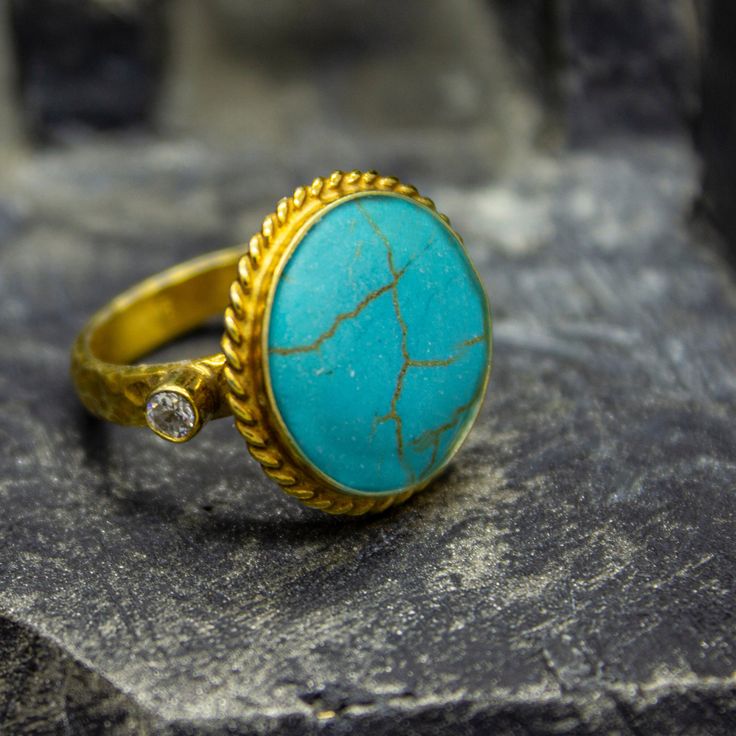 Ancient Roman Gold Turquoise Ring | Stackable Ring | 925 Sterling Silver Ring 24K Gold Plated | Greek Jewellery | Birthstone Ring Handcrafted hammered Silver Ring Our shop offer free ring sizing and color options.(Oxidized(Black),Gold Plated) Metal : 925 Sterling Silver Plated : 24K Gold Gemstone : Turquoise / Topaz Band Size : 3 mm Ring Weight : 5.7 grams Ring Size : US 6 (The size you want is made for free). (We used the US standard sizing) **Custom Orders is Made** As pellada family, we will Greek Jewellery, Gold Turquoise Ring, Hammered Jewelry, Turquoise Gold Ring, Hammered Silver Ring, Lapis Lazuli Ring, Greek Jewelry, Coin Ring, Stackable Ring