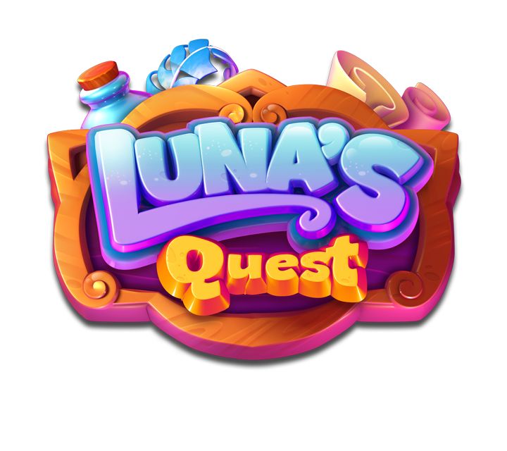 the logo for luna's quest, an interactive game that is available on nintendo wii