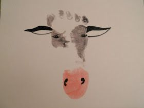 a child's drawing of a cow has been drawn