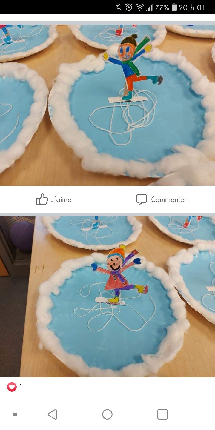 two pictures of children's drawings on paper plates, one with a monkey and the other without