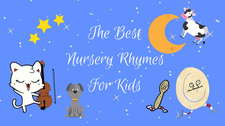 the best nursery rhymess for kids with cartoon animals and stars in the sky above them