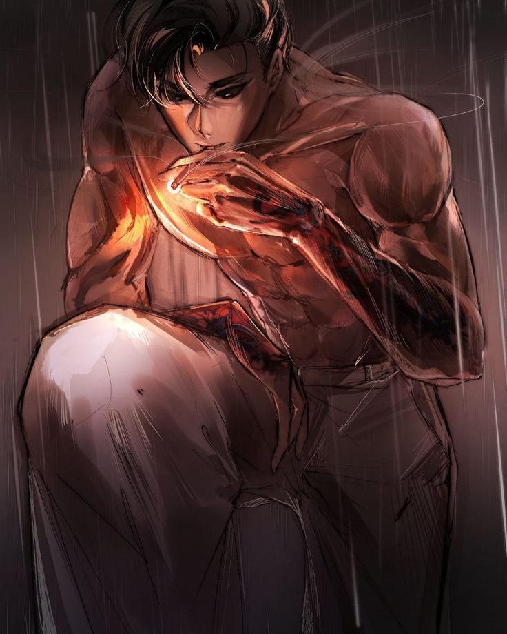 a man in the rain holding his hands to his chest and looking down at something