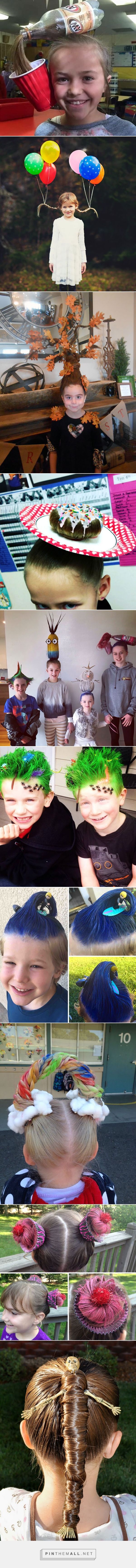 Crazy hair day. - Album on Imgur Crazy Hat, Wacky Hair Days, Awesome Nails, Crazy Hair Day, Wacky Hair, School Dress, Crazy Hair Day At School, Spirit Week, Happy Hair