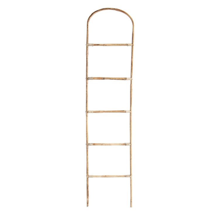 an old wooden ladder on a white background