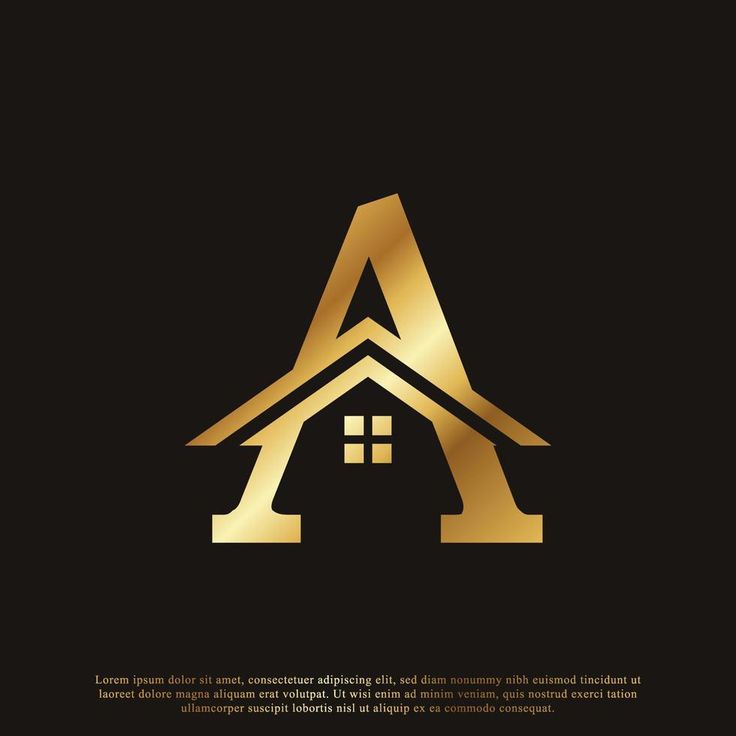 golden house logo on black background with gold foil effect stock photo - budget conscious home