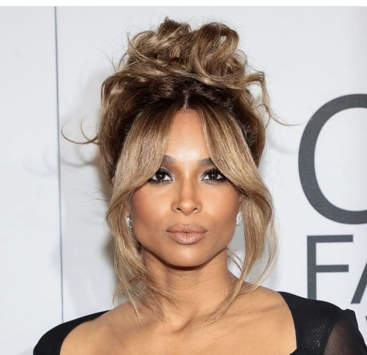 Ciara Updo, Beyonce Updo Hairstyles, Disco Updo, Beyonce Updo, Ciara Hairstyle, 70s Updo Hair, Pam Anderson Bun, Pam Anderson Updo, 60s Updo Hair