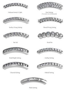 the different types of diamond rings are shown in this diagram, and there is no image on