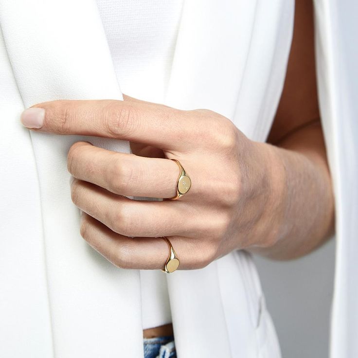 Gorjana Jewelry | Bespoke Gold Signet Ring – gorjana Signet Ring Gold, Earrings Stacking, Coil Ring, Gorjana Jewelry, Engraving Fonts, Orange Agate, Gold Signet Ring, 14k Gold Necklace, Mix Style