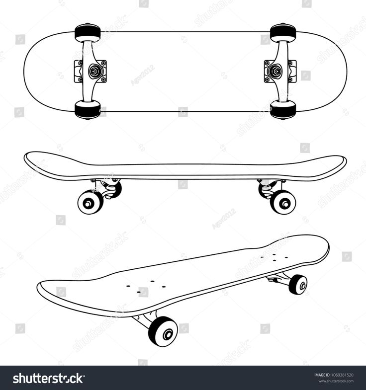 two skateboards with wheels on white background