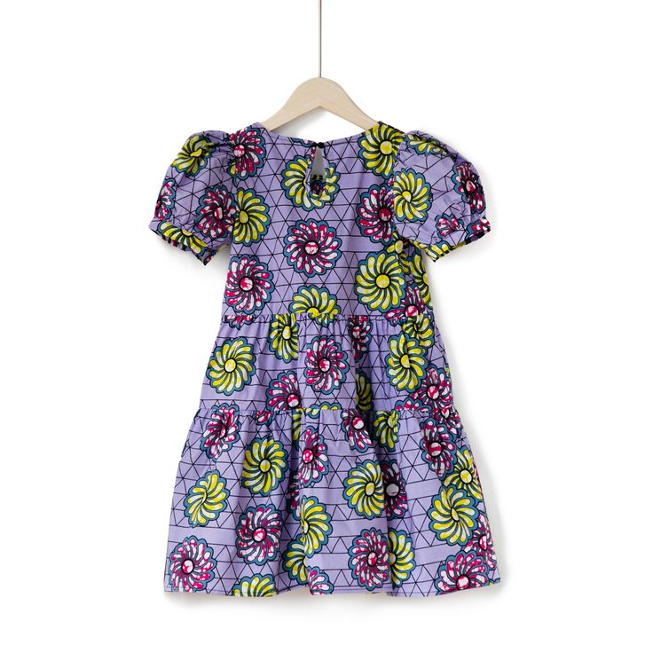 Adunni- Sweet to have Tiered dress Side Pockets Comfort fit Round neck Back button details Cotton A-line Dress With Buttons, Fitted Purple Sundress, Purple Fitted Sundress, Purple Mini Sundress, Fitted Knee-length Dresses With Buttons, Fitted Multicolor Puff Sleeve Dress With Ruffles, Fitted Cotton Dress With Buttons, Purple Mini Dress For Dress Down Occasions, Purple Mini Dress For Casual Wear