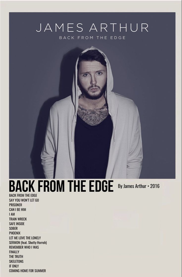 the back from the edge tour poster for james arthrur's upcoming album