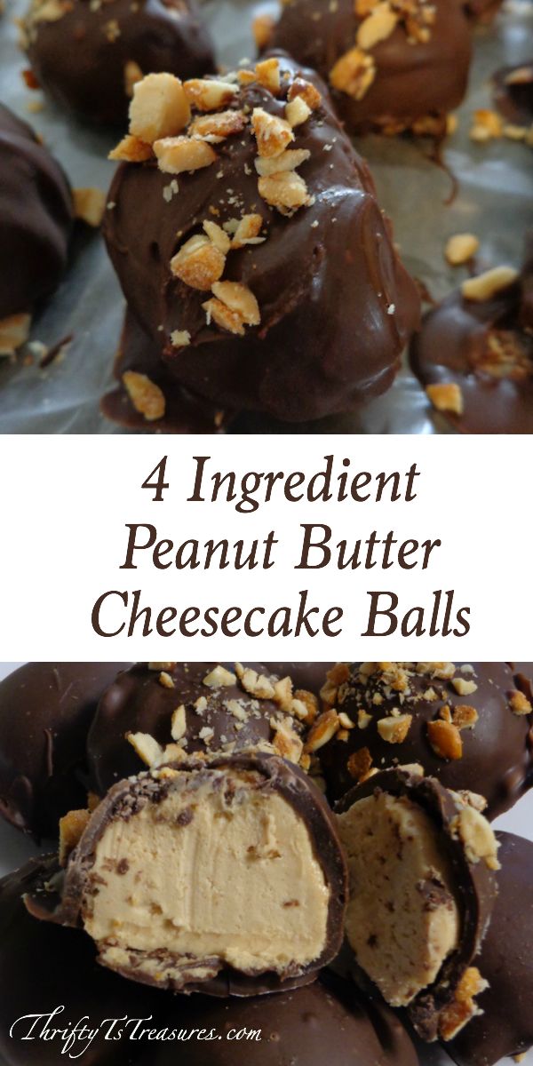 four ingredient peanut butter cheesecake balls