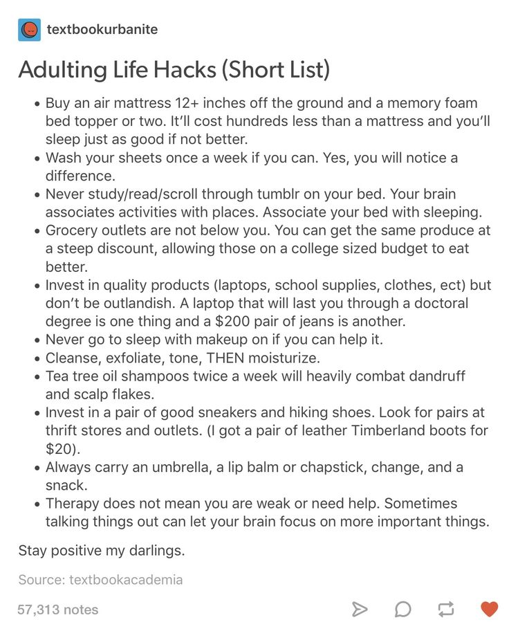 Literally going to bed with makeup on while posting this but hey I can remember not to do that tomorrow... Adult Tips Life Hacks, Tips For Adulting, Why You Shouldn’t Eat A Shoe, Tiny Turn Ons List, How To Adult Tips, How To Adult, Adulthood Tips, Life Hacks For College, Adulting Tips Life Hacks