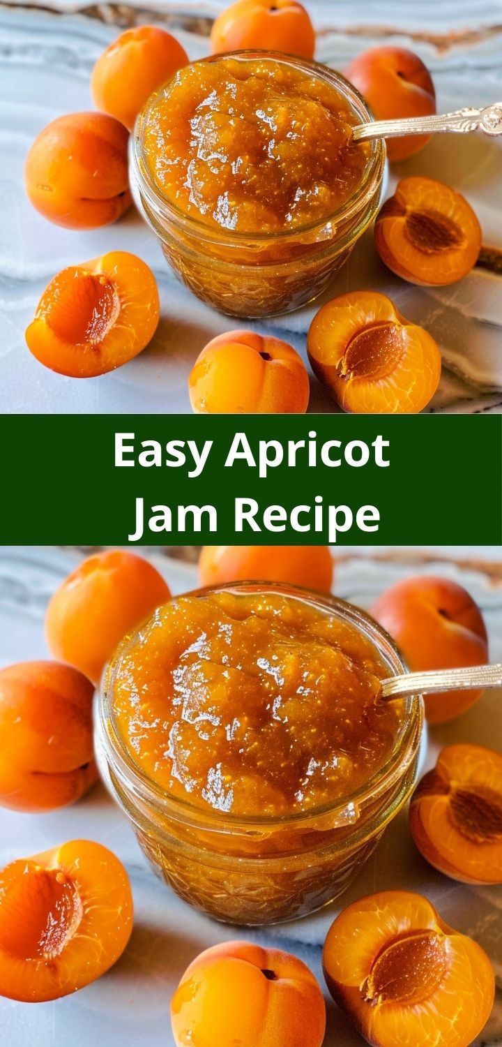 apricot jam in a glass jar with spoons