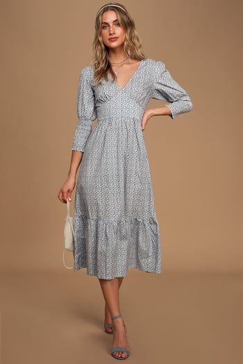 Dresses for Women | Best Women's Dresses Online Pleated Dress Midi, Wedding Dress Top Styles, Fresh As A Daisy, Cute White Dress, Coats Fashion, Ladies Clothing, Retro Clothing, Blue And White Floral, Floral Print Midi Dress