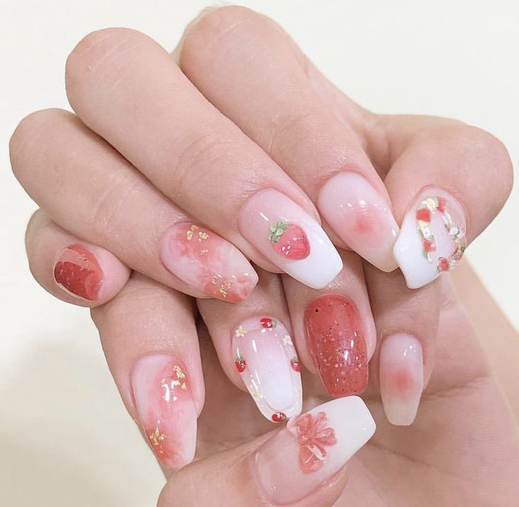 Valentines Day Nails Short Almond, Kawaii Short Nails, 2010 Nails, Uwu Nails, Short Kawaii Nails, Kawaii Nails Short, Korea Nails, Pop Nails, Paznokcie Hello Kitty