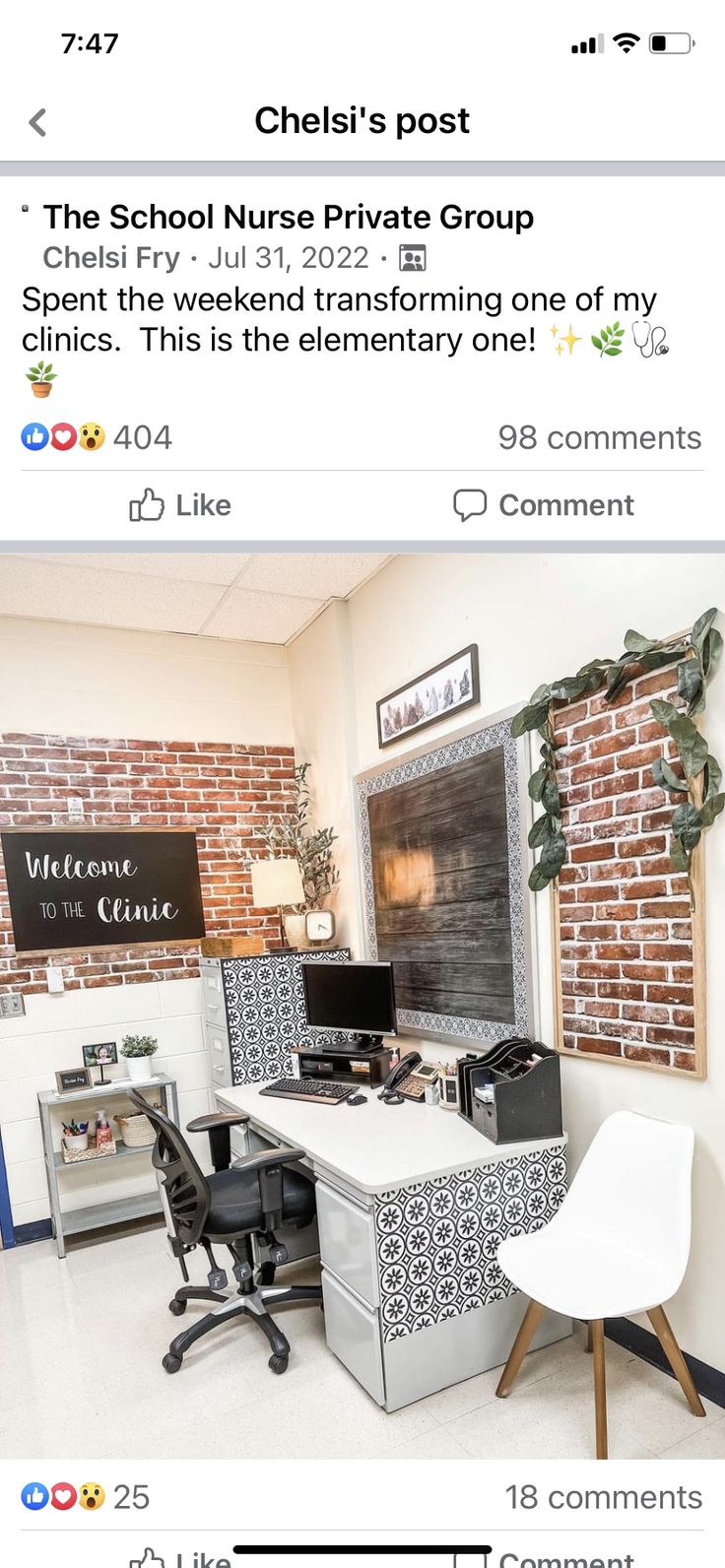 an office with brick walls and desks in the middle, on instagram for social media