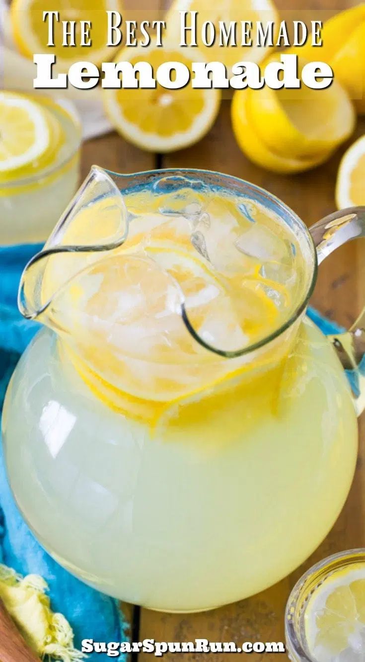 the best homemade lemonade is in a pitcher