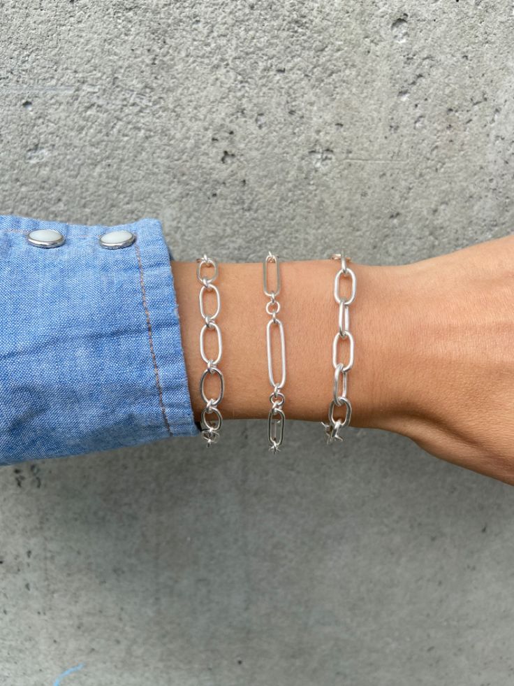 Handmade Chain Bracelet, Silver Chain Bracelet Women, Handmade Chain Jewelry, Silver Bracelet Chain, Silver Bracelet Stack, Silversmithing Jewelry, Simple Silver Jewelry, Ring Bracelet Chain, Easy Jewelry