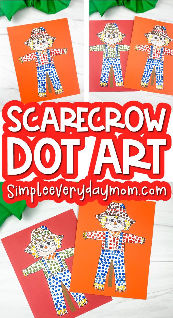 scarecrow dotart is an easy craft for kids to make