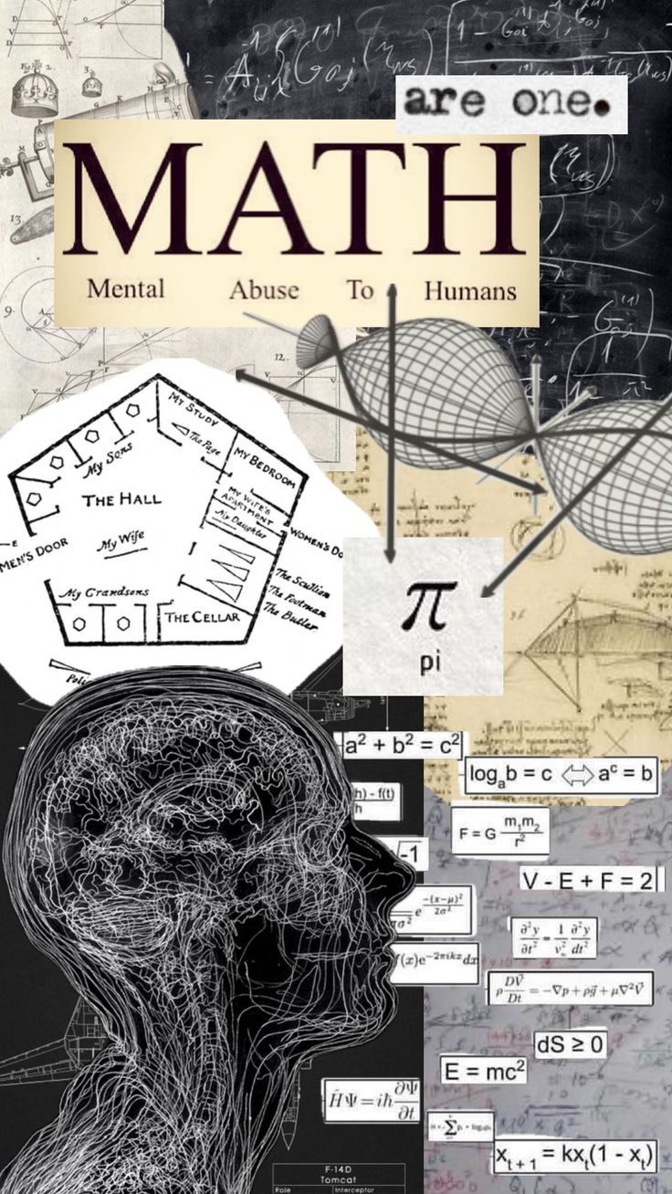 a collage of different types of writing and drawings on paper with the words math written in