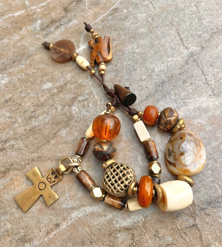 Boho Bracelet African Tribal Beads, Copal and Vintage Resin Organic Textures, Indigenous Tribes, Hippie Bracelets, Boho Chic Jewelry, Bohemian Bracelets, Boho Bracelet, African Beads, Trade Beads, Chic Jewelry