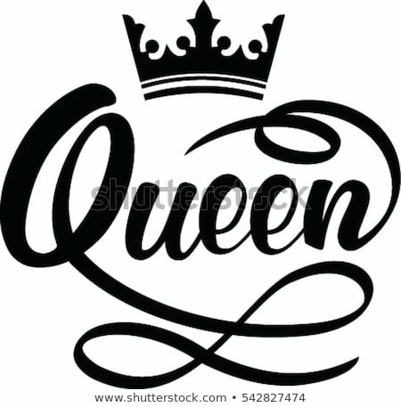 the word queen with a crown on top