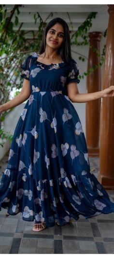 Frock Degisn For Women, Floral Frocks Designs For Women, Long Frocks Different Models, Frock Designs For Women Stitching, Stitching Ideas For Frock, Latest New Model Long Frocks, Top Frock Design, Latest Model Long Frocks For Women, Crape Long Frocks For Women