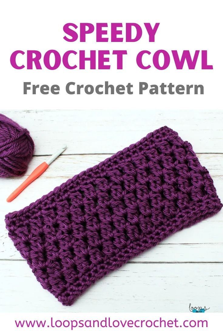 a crochet pattern with the words speedy crochet cowl on it