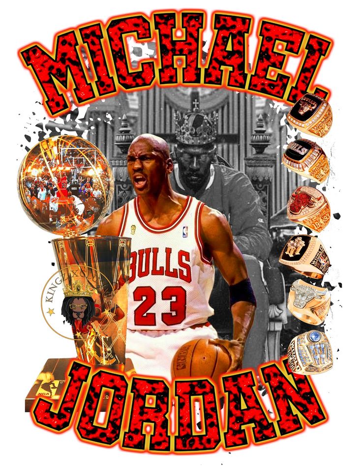 michael jordan is surrounded by his trophies