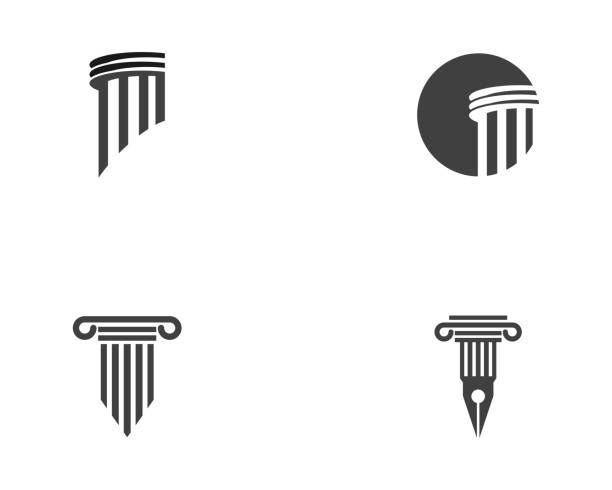 four black and white icons with different lines on them, including a fountain, a pen and