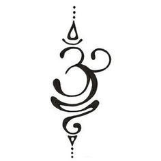 a black and white tattoo design with an omen symbol on the back of it