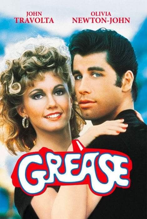 the poster for grease starring actors john travolta and julia newton - john