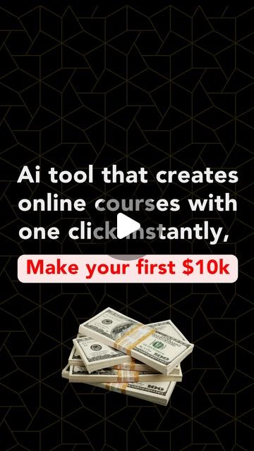 a pile of money sitting on top of a black background with the words, all tool that creates online courses with one click instantly make your first $ 10k