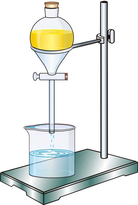 a beakle filled with liquid on top of a scale