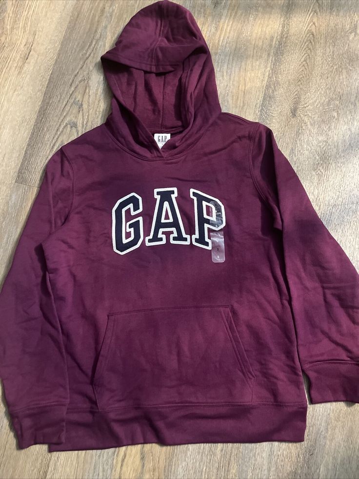 GAP Women's Logo Hoodie Hooded Pull-on Sweatshirt 254792-17-1 0001 Sz Small NWT Wine Color Gap Clothes, Gap Style, Hoodie Pocket, Burgundy Hoodie, Gap Hoodie, Maroon Hoodie, Orange Hoodie, Purple Sweatshirt, Gap Men