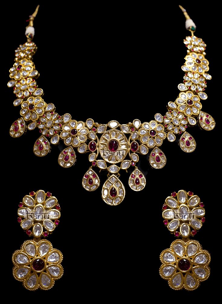 Jacinth - Modern Bridal Kundan and Ruby Choker Jeweled Kundan Necklace For Reception In Temple Style, Temple Jewelry Style Kundan Necklace For Reception, Temple Jewelry Kundan Necklace For Reception, 22k Gold Kundan Necklace Hand Set For Wedding, Traditional Kundan Necklace With 17 Jewels For Reception, Temple Jewelry Sets With 17 Jewels For Reception, Kundan Jeweled Temple Necklace For Wedding, Jeweled Temple Necklace For Wedding And Festivals, Festive 22k Gold Kundan Necklace For Reception