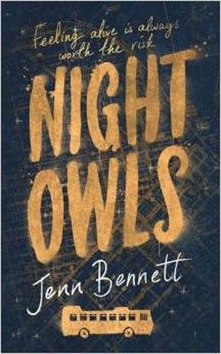 the cover of night owls by jenny benett, with an image of a bus on it