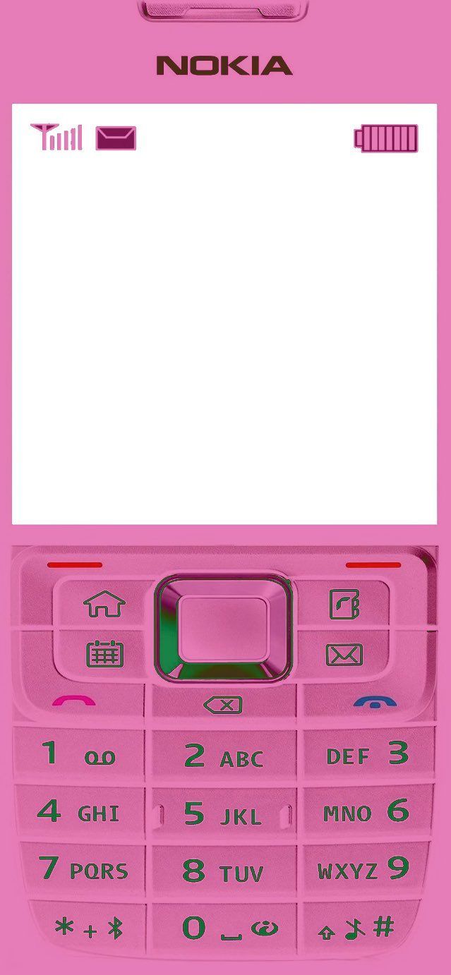 a pink nokia cell phone with white screen