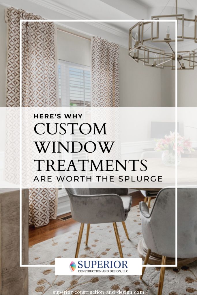 a dining room table and chairs with the words here's why custom window treatments are worth