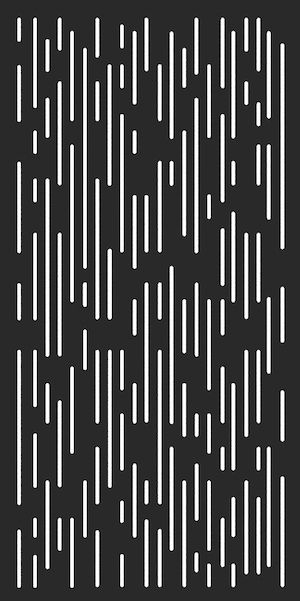 an abstract black and white pattern with vertical lines in the center, on a dark background