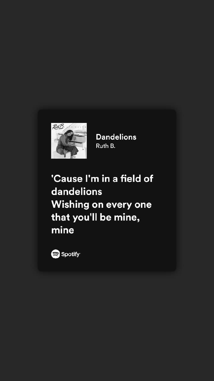 a black and white photo with a quote from dandelions on the bottom right corner