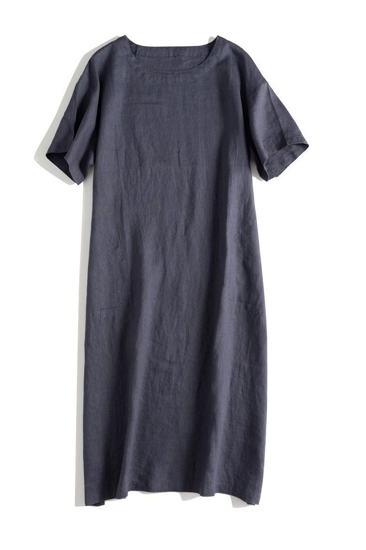 Name:                   Women Casual Solid Linen Dresses For Summer Fabric:                  Fabric has no stretchSeason:                SummerType:                     DressSleeve Length:     Short sleeveColor:                    Blue Summer Solid Color Crew Neck Dress, Spring Crew Neck Solid Color Dresses, Solid Color Crew Neck Summer Dresses, Summer Crew Neck Dress With Solid Color, Summer Dresses With Crew Neck In Solid Color, Plain Cotton Shift Dress, Knee-length Summer Dress With Sleeves, Summer Crew Neck Stretch Dress, Summer Stretch Crew Neck Dress