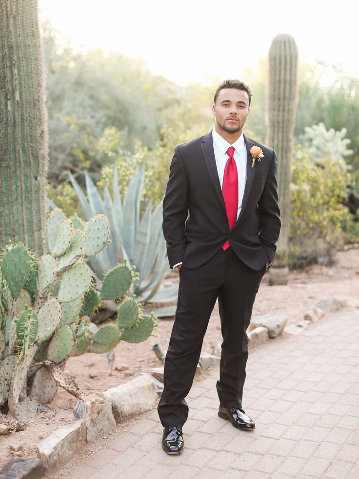 Black tux with a red tie Red Tie Black Suit, Full Black Suit With Red Tie, Black Suit With Red Tie Wedding, Black Tux With Red Tie, Black Suit White Shirt Red Tie, Black Tux Red Tie, Big Man Suits, Black Suit Red Tie, Full Black Suit