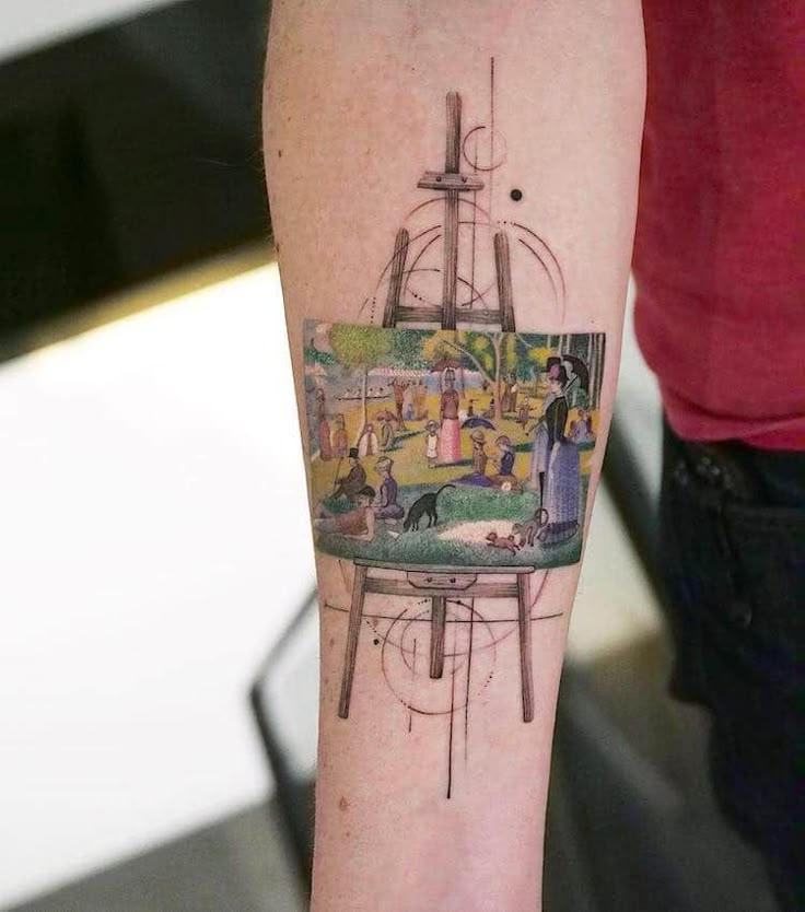 a person with a painting on their arm