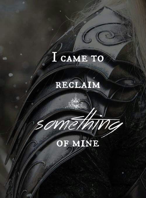 a woman wearing armor with the words i came to reclaim something or mine