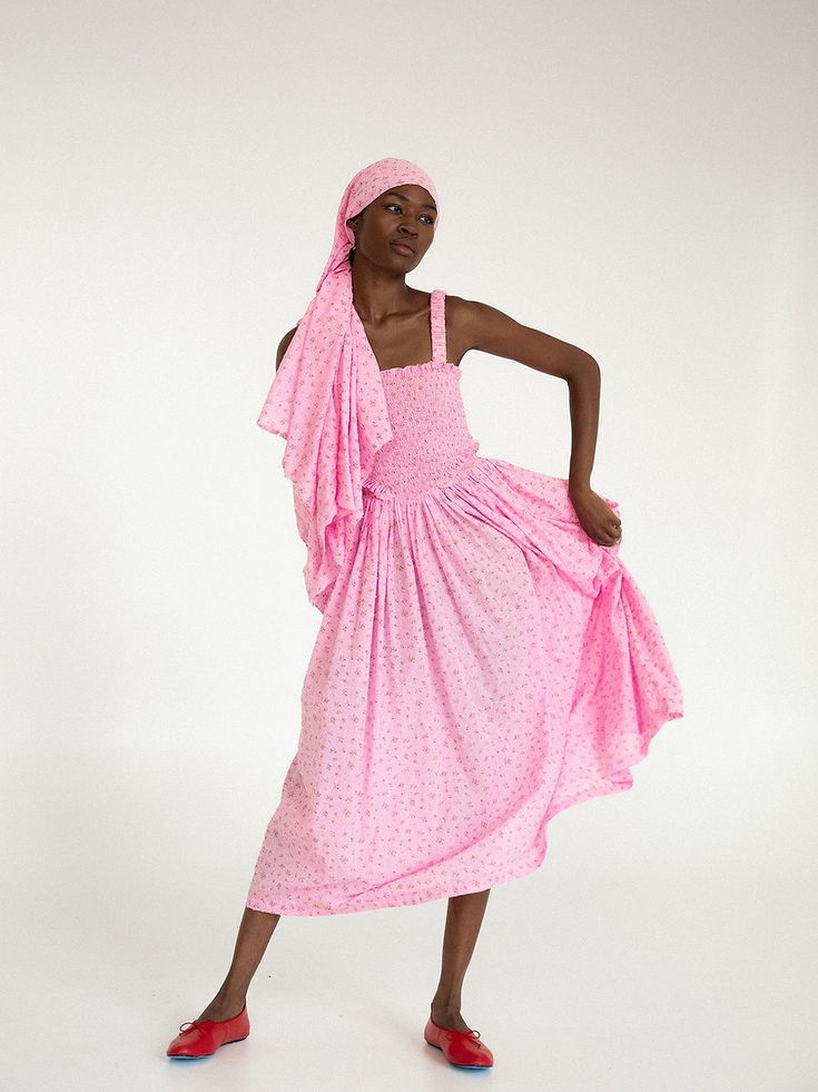 The prettiest summer dress we ever did see! Shop this precious pink dress from Tach Clothing now Dress Websites, Cotton Voile Dress, Pretty Summer Dresses, Voile Dress, Hand Smock, Midi Length Skirts, Midi Dress Summer, Cotton Voile, At The Top