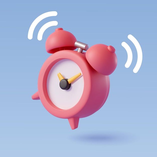 an alarm clock is flying through the air with its hands on it's sides