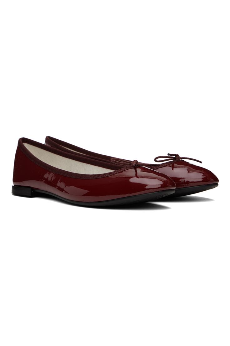 Repetto: Burgundy Cendrillon Ballerina Flats | SSENSE Dark Red Ballet Flats, Repetto Ballet Flats, Burgundy Ballet Flats, Repetto Shoes, Red Ballerinas, Red Ballet Flats, Money Clothes, Red Dolls, Online Shopping Shoes