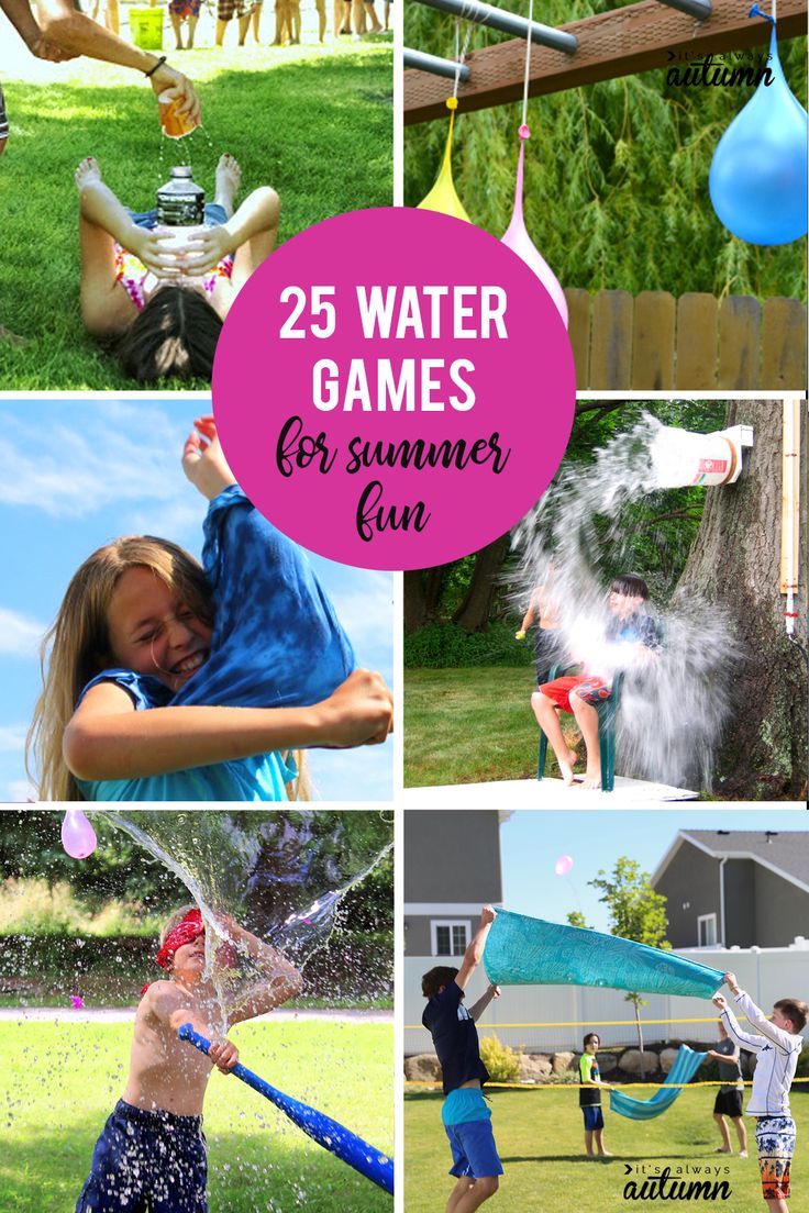 the 25 water games for summer fun are great for kids to play outside or in the yard